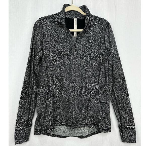 Lululemon Heathered Black 1/2 Zip Long Sleeve Pullover size 10 - Picture 2 of 11
